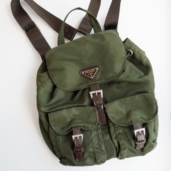 Authentic Preowned Prada Green Nylon Small Backpack - Picture 1 of 13